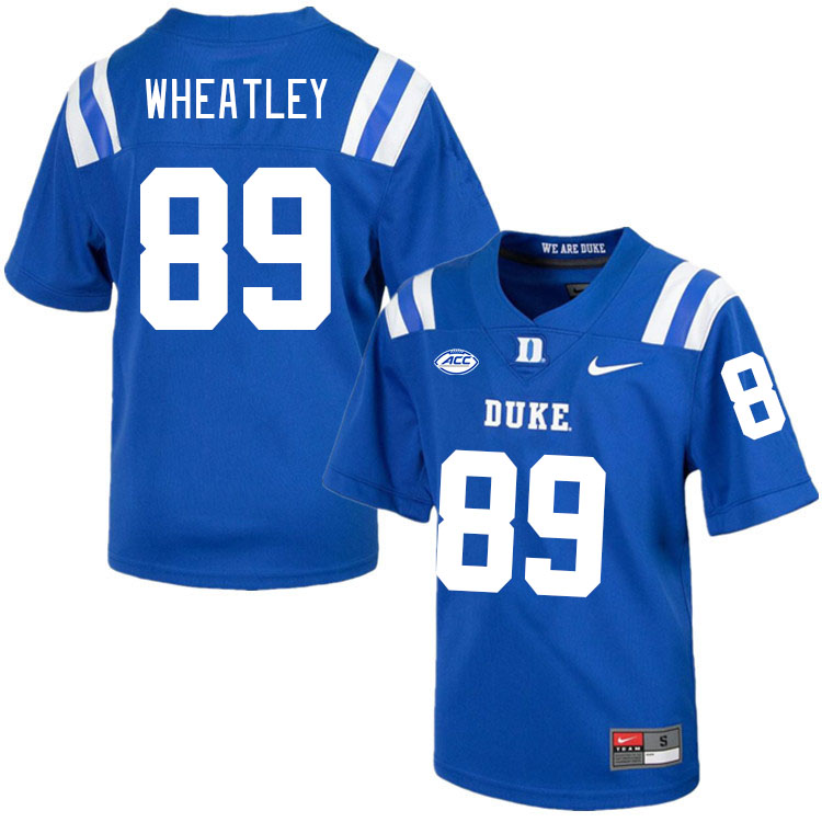 Men #89 Jared Wheatley Duke Blue Devils College Football Jerseys Stitched-Royal